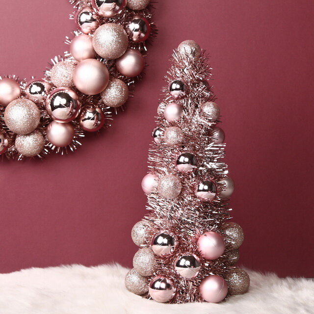 фото Koopman Настольная елка Fevaldo: Pink 33 см, фольга ACS200540