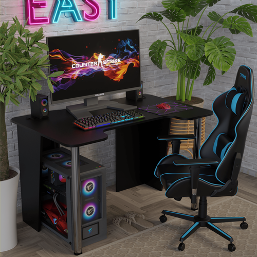 Черный компьютерный стол с черной кромкой от бренда 