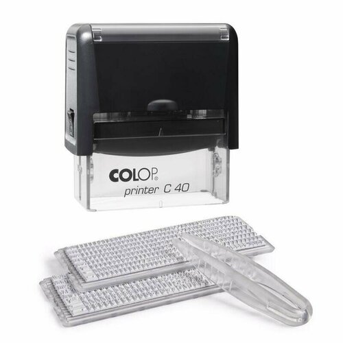 Штамп самонаборный Colop Printer C40-Set-F (59х23мм, 6/4 строки, съемная рамка, текст) парный комплект украшений с инициалами д и