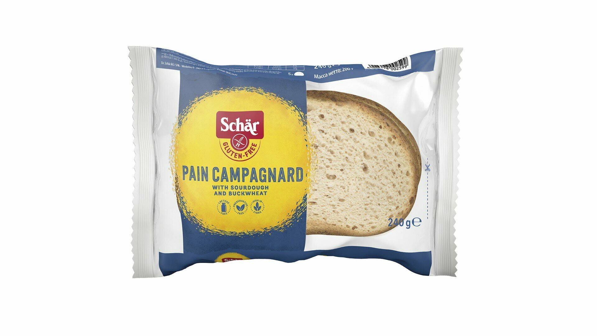 Хлеб Деревенский 240 г без глютена Dr. Schar Pain Campagnard,1 шт