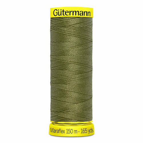 фото Нитки швейные gutermann maraflex 120 для эластичных, трикотажных материалов, 150 м, 100% пбт, 5 шт (432 оливково-зеленый)