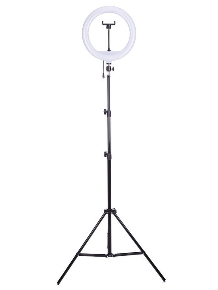 фото Кольцевая лампа с держателем для телефона 30 см