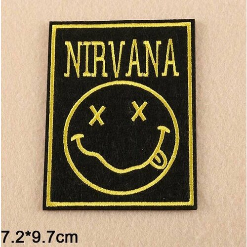 Нашивка термо с вышивкой Смайлик рок группы Nirvana Нирвана