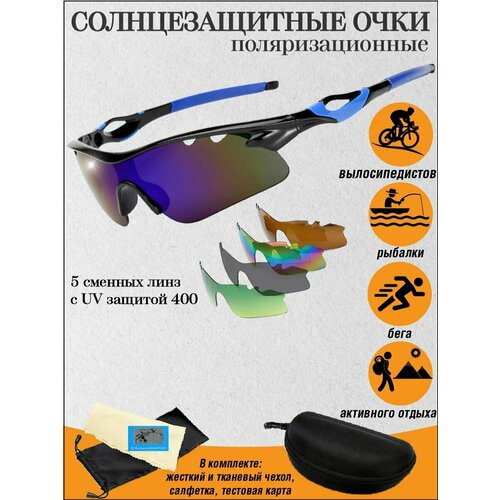 фото Солнцезащитные очки , синий, черный сomfiamo