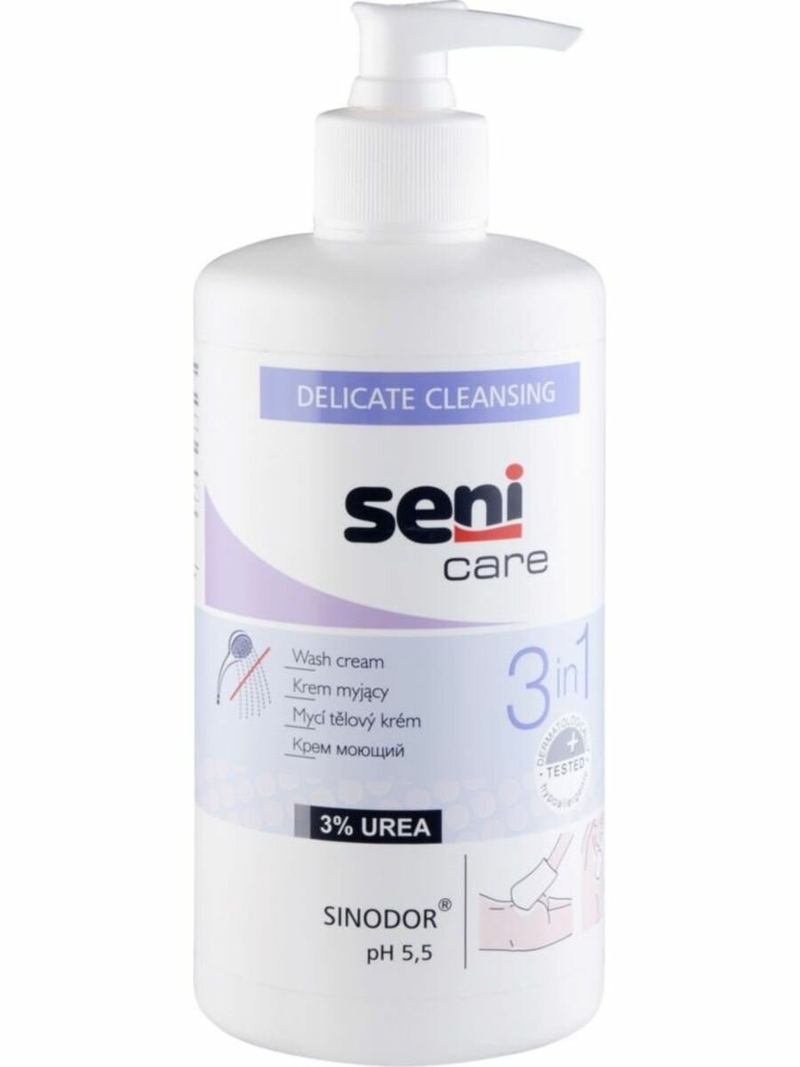 Крем Seni Care Моющий крем для тела 3 в 1 SE231B500131 500 мл с дозатором