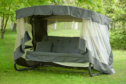 Изображение товара Садовые качели "Саванна" Olsa с1452, 4-х местные, до 320 кг, раскладываются в кровать, серый