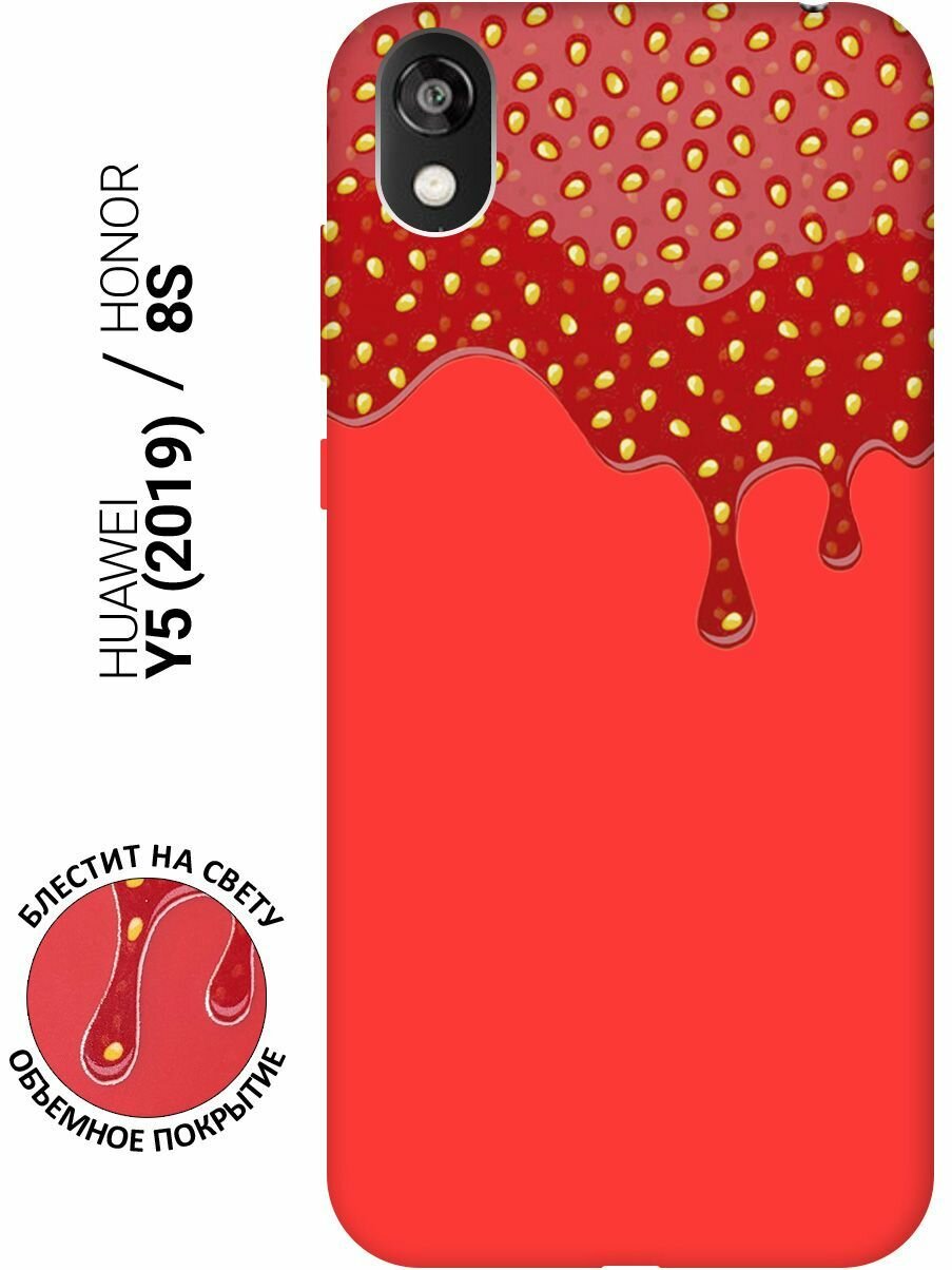 Силиконовый чехол на Honor 8S / Huawei Y5 (2019) / Хуавей У5 2019 / Хонор 8с Silky Touch Premium с принтом "Jam" красный