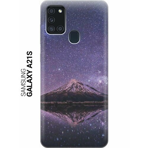Ультратонкий силиконовый чехол-накладка для Samsung Galaxy A21s с принтом Гора и звездное небо ультратонкий силиконовый чехол накладка для samsung galaxy m31 с принтом гора и звездное небо