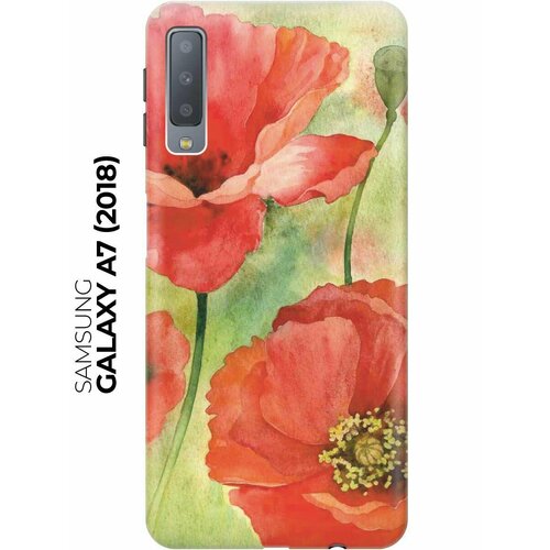 RE: PAЧехол - накладка ArtColor для Samsung Galaxy A7 (2018) с принтом Алые маки пластиковый чехол цветочная прическа на samsung galaxy a7 2018 самсунг галакси а7 2018