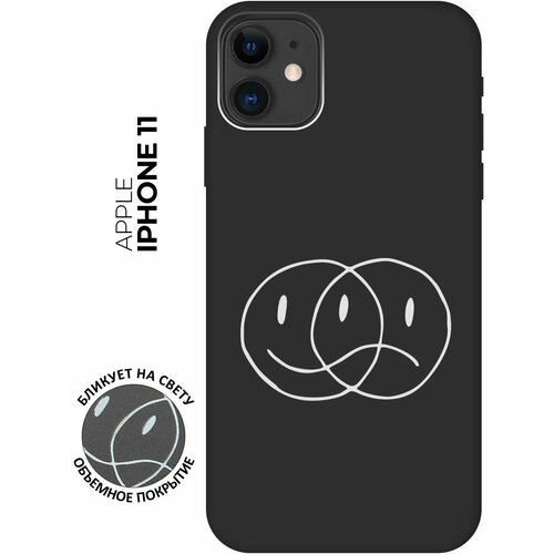 Силиконовый чехол на Apple iPhone 11 / Эпл Айфон 11 с рисунком Two Faces W Soft Touch черный силиконовый чехол на apple iphone 11 pro эпл айфон 11 про с рисунком two faces w soft touch черный