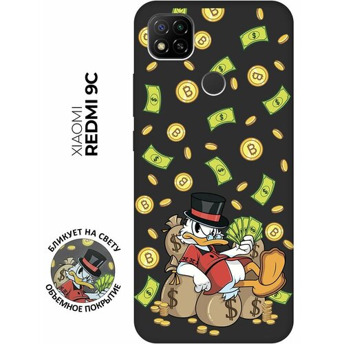 Матовый чехол Rich Scrooge для Xiaomi Redmi 9C / Сяоми Редми 9С с 3D эффектом черный матовый чехол rich scrooge для xiaomi redmi a1 сяоми редми а1 с 3d эффектом черный