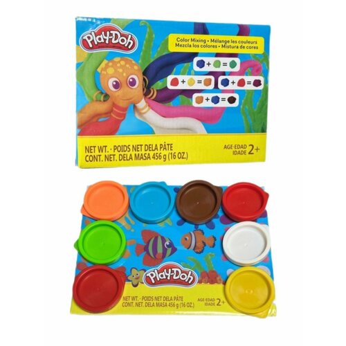 Пластилин в банках Play doh 8шт пластилин 1 банка в дисплее play doh 22002148 140г hasbro 2 в ассортименте