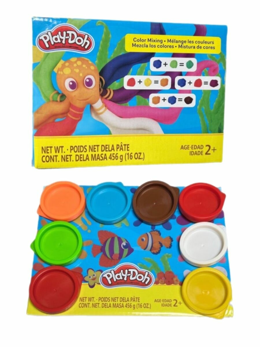 Пластилин в банках Play doh 8шт