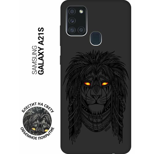 Ультратонкая защитная накладка Soft Touch для Samsung Galaxy A21s с принтом "Grand Leo" черная красный, бесцветный, оранжевый, черный