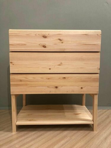 Комод деревянный с выдвижными ящиками на деревянном изножье IKEA Ivar ...
