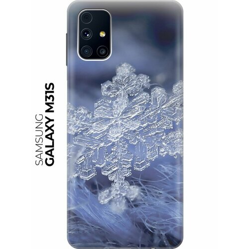 силиконовый чехол на samsung galaxy m31s самсунг м31 эс с принтом замерзшие листики Силиконовый чехол Снежинка на Samsung Galaxy M31S / Самсунг М31 эс