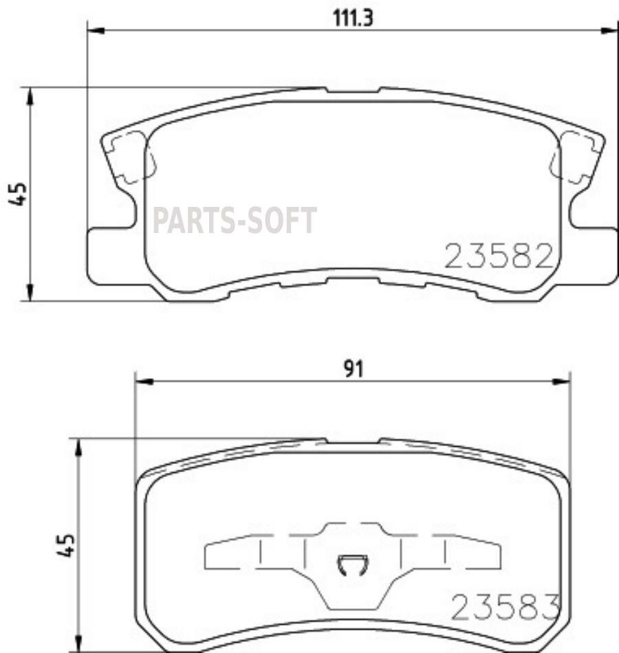 BEHR-HELLA 8DB355027-701 Колодки торм. зад. NAO