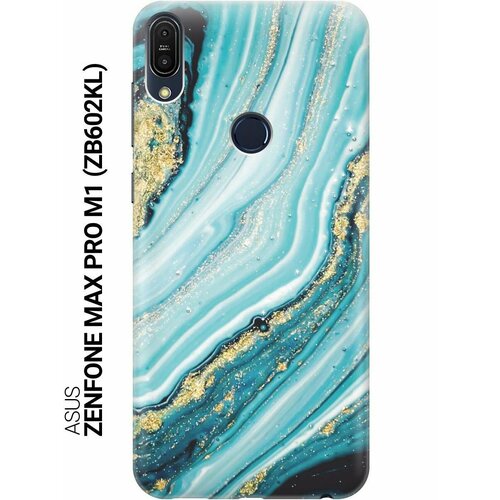 GOSSO Ультратонкий силиконовый чехол-накладка для Asus Zenfone Max Pro M1 (ZB602KL) с принтом Green Marble