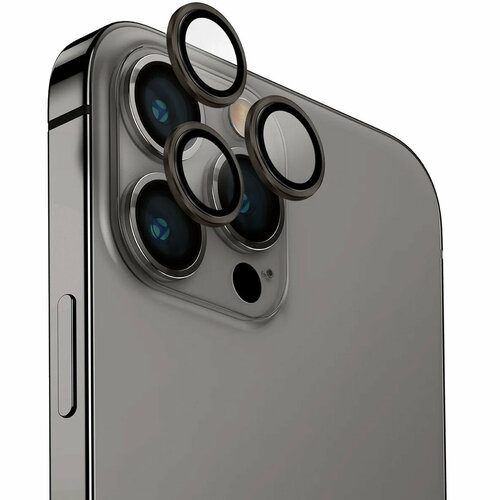 Защитное стекло на камеру Uniq OPTIX Camera Lens protector Aluminium для iPhone 15 Pro серое Grey