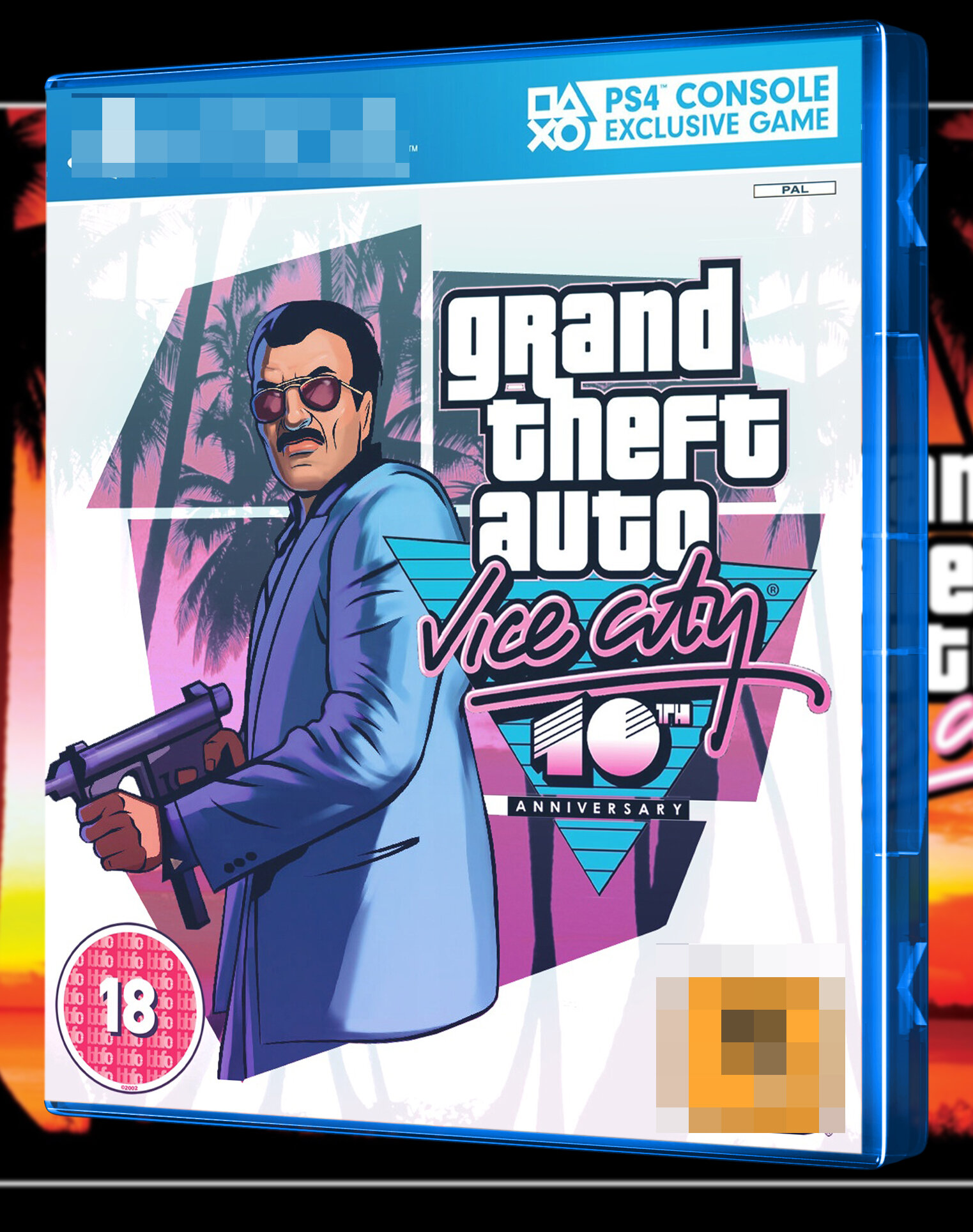 Эксклюзивная Кастомная обложка GTA Vice City для PS4.