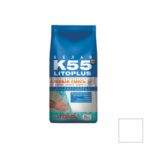 Клей Litokol LitoPlus K55 для плитки и мозаики белый 5 кг