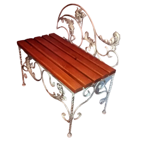 Кованая скамейка садовая, металлическая скамья, лавочка для дачи МА-12