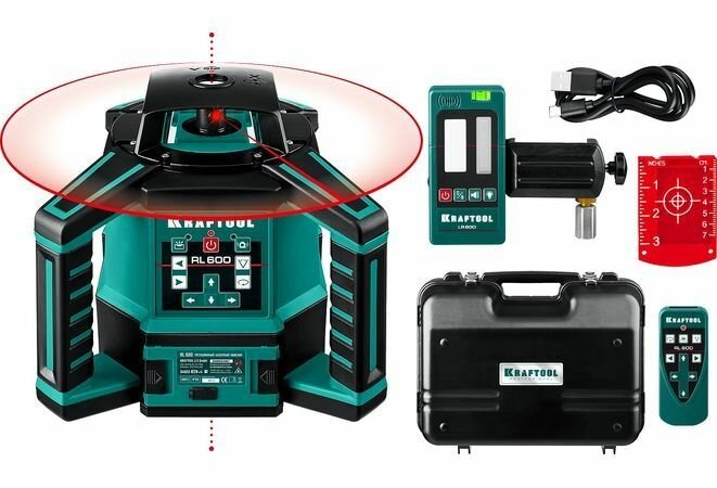 Нивелир лазерный ротационный, Professional , в кейсе RL600, KRAFTOOL