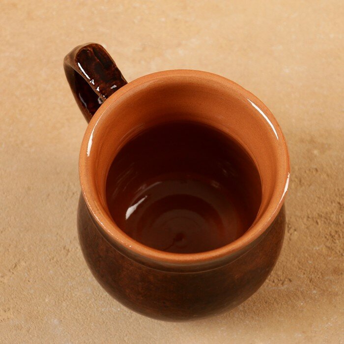 Кружка Риштанская керамика "Акташ", коричневая 330 мл