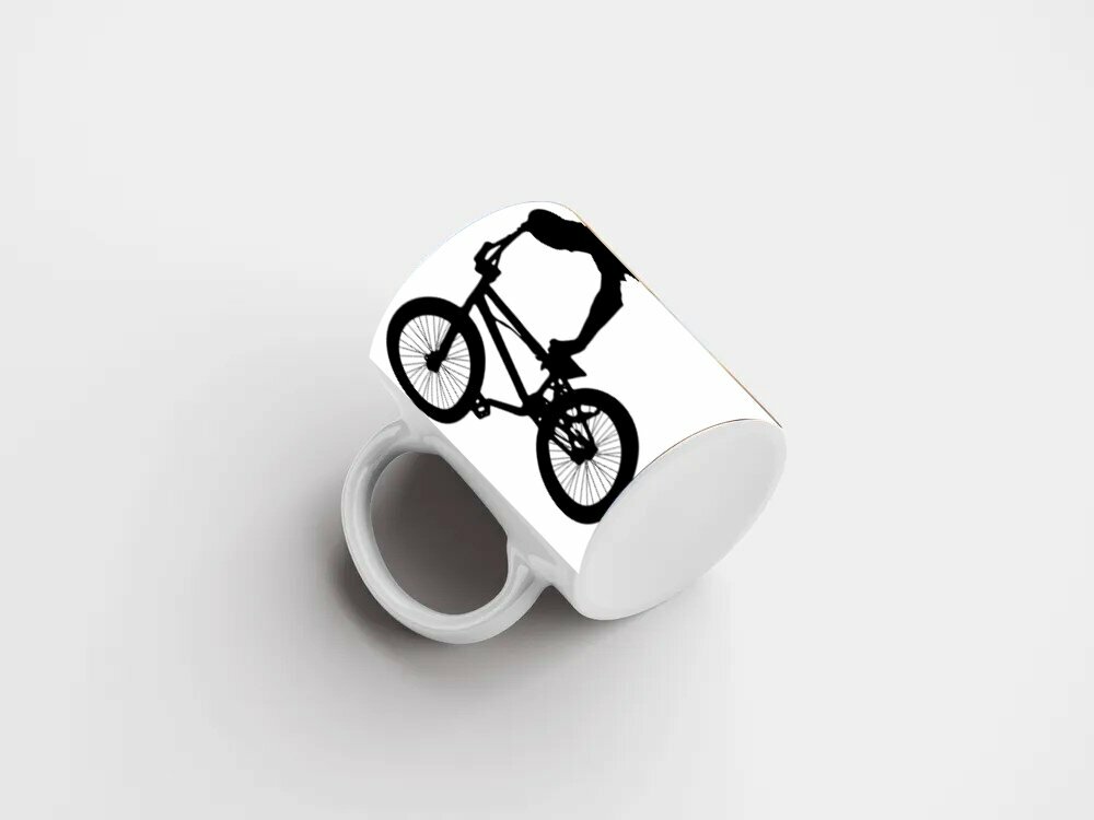 Кружка с рисунком, принтом "Спортсмен, велосипед, bmx" 320 мл.