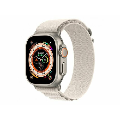 Умные часы APPLE Watch Ultra GPS Cellular 49mm Titanium Case with Starlight Alpine Loop - 10671400₽