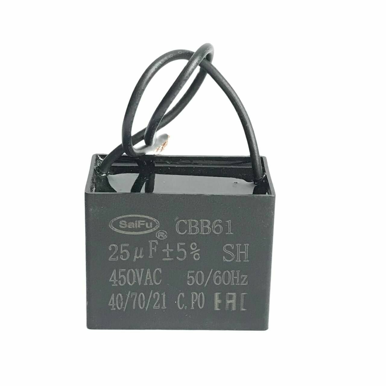 Пусковой конденсатор CBB61 25uF 450V (SAIFU) - фотография № 3