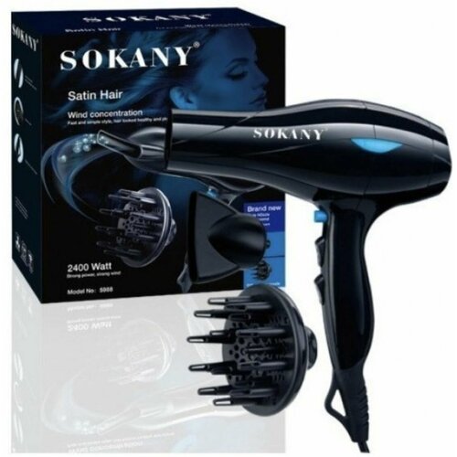 Фен для волос SOKANY SK-5988 компактный фен для волос sk 2226 professional 2 насадки 2 скорости петля для фена 3000 вт зеленый