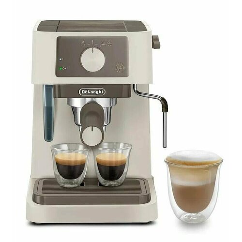 Кофеварка рожковая DeLonghi EC235.CR бежевая для эспрессо и капучино — купить, цена, характеристики