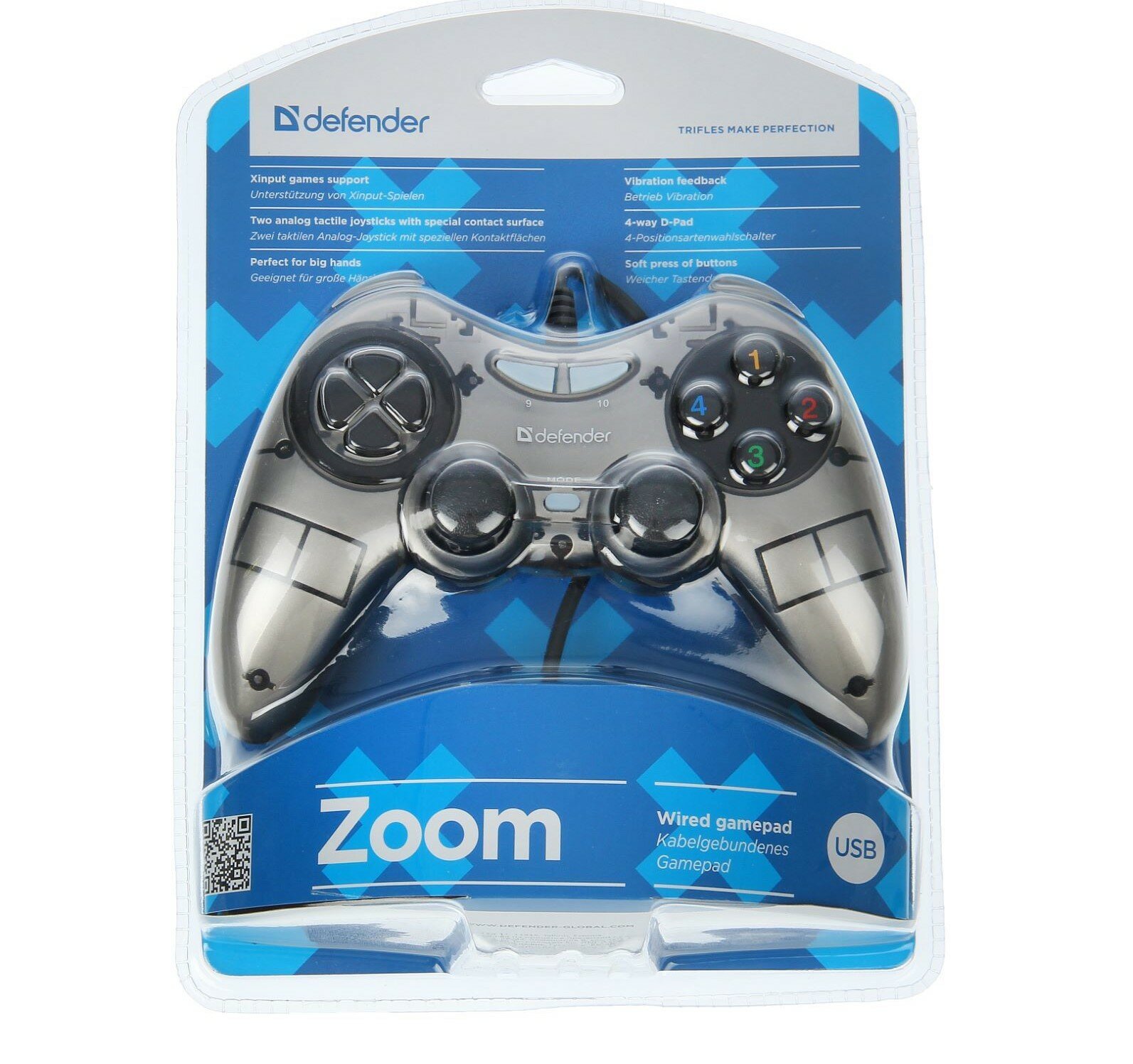 Геймпад DEFENDER Zoom USB Xinpu черный