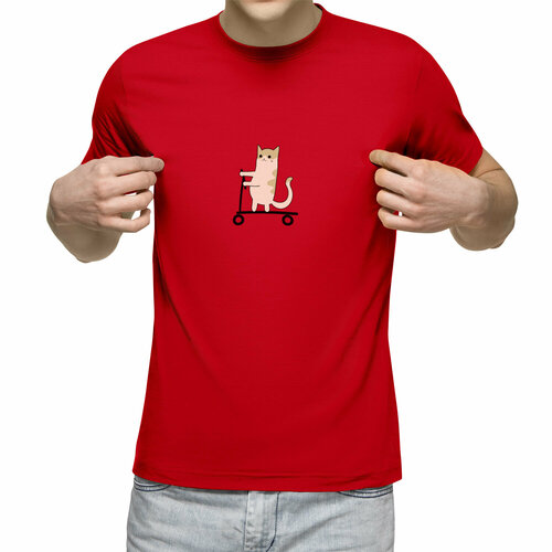 Футболка Us Basic, размер 2XL, красный мужская футболка милый котик xl темно синий
