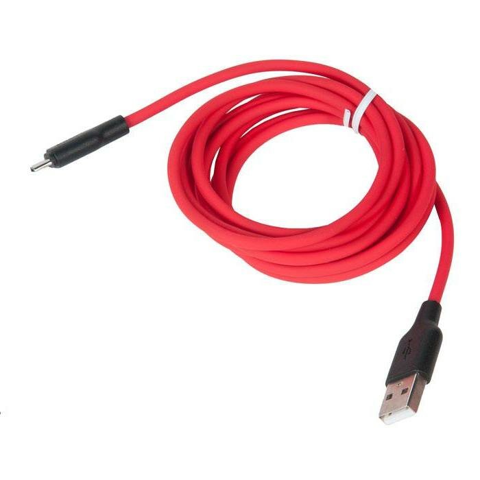 Кабель зарядки и синхронизации данных USB HOCO X21 Plus Silicone для Micro USB, 2.4 A, длина 2.0 м, красный, 6931474713841