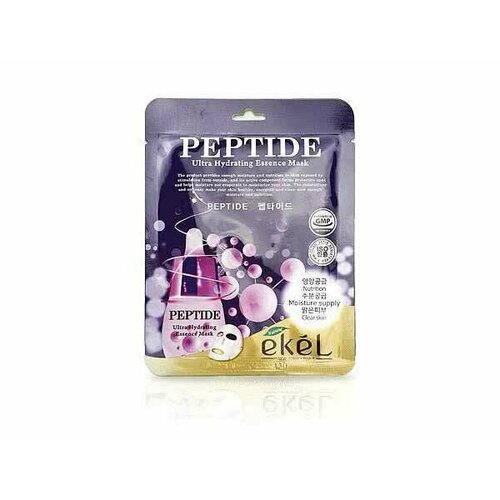 [EKEL] Маска тканевая с пептидами, PEPTIDE Ultra Hydrating Essence Mask 25 мл тканевая маска для лица ekel black snail ultra hydrating essence mask 1