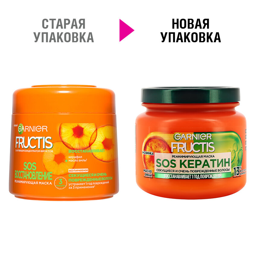 Маска для волос Garnier Fructis SOS-восстановление, для секущихся и очень поврежденных волос, 300 мл - фото №17