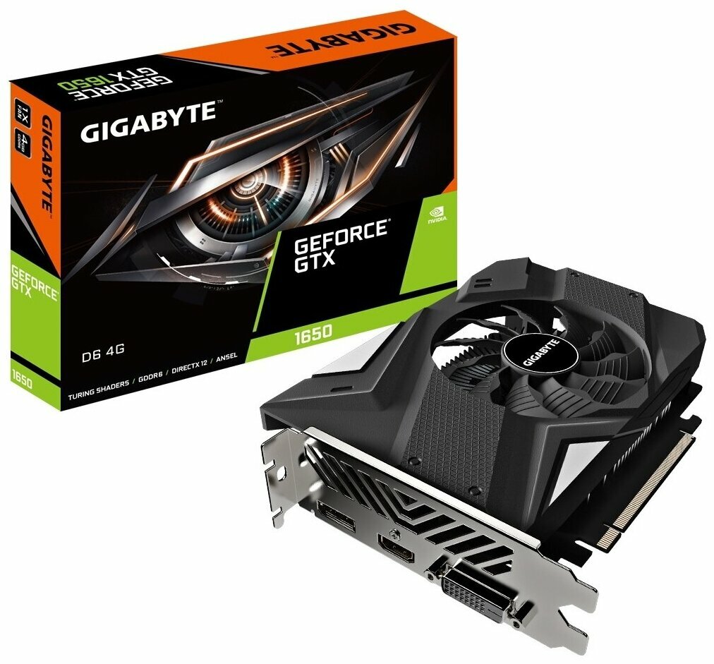 Видеокарта GIGABYTE GeForce GTX 1650 4GB OC (GV-N1656OC-4GD 4.0) Retail