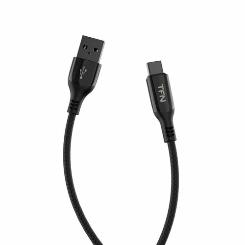 Кабель интерфейсный TFN USB - TypeC, 1.2м. черный (TFN, TFN-C-BLZ-AC1 M-BK) комплект 4 штук кабель интерфейсный tfn usb typec 1 2м никель tfn tfn c blz ac1 m ni