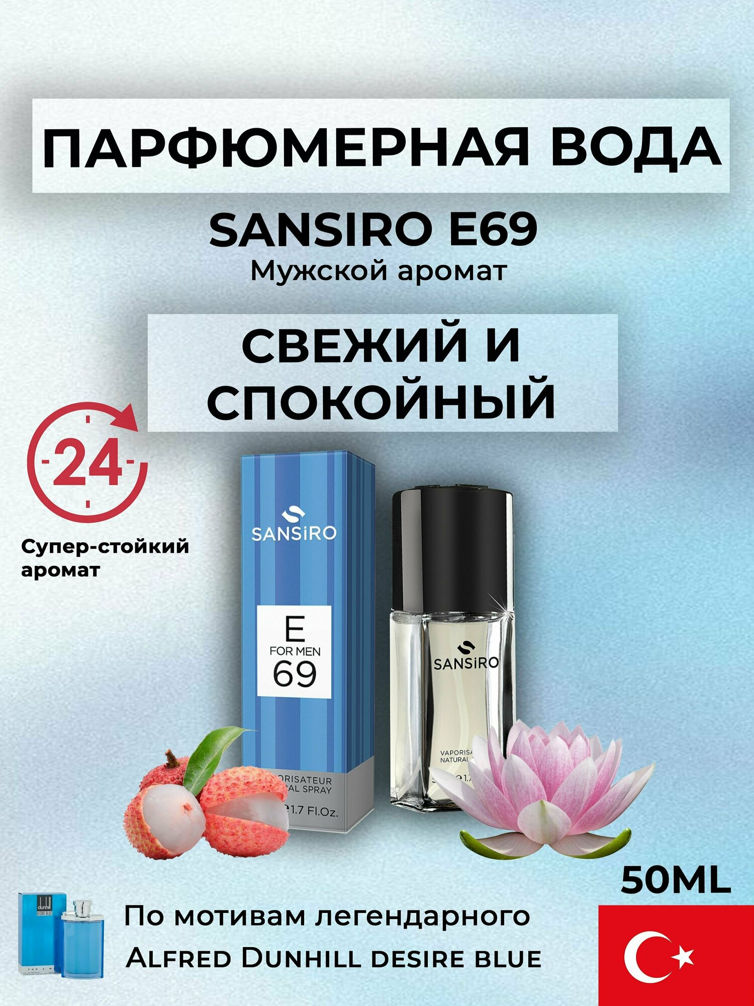 Sansiro Parfum Desire Blue E69 духи мужские 50 мл (спрей)