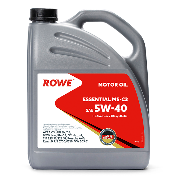 ROWE Моторное Масло Rowe Essential Sae 5W-40 Ms-C3 4L