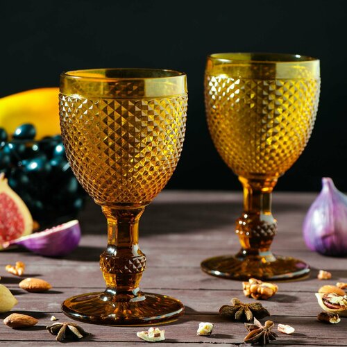 Набор бокалов стеклянных «Вилеро», 280 мл, 2 шт, цвет жёлтый