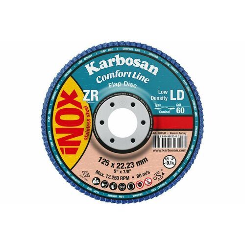 Диск лепестковый Inox (125х22 мм; Р60) Karbosan 82340