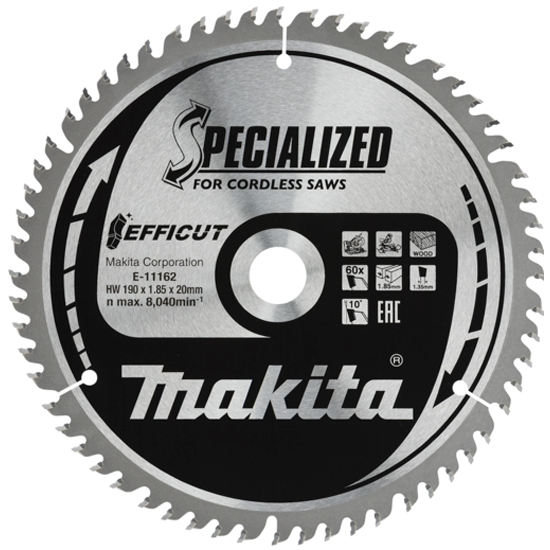 Диск пильный Makita для дерева EFFICUT 190x20x1,35x60T