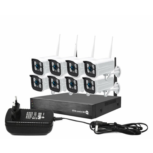 Беспроводной набор видеонаблюдения Окта Вижион Клоуд Стрит - 50 Люкс O49201EB с облачным хранением 8 камер для улицы 4277400₽