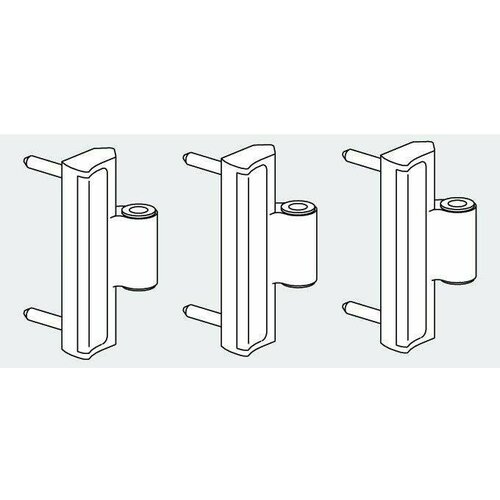 Петля на створке 20 мм Patio FOLD Alu, 3 шт, неокрашенный