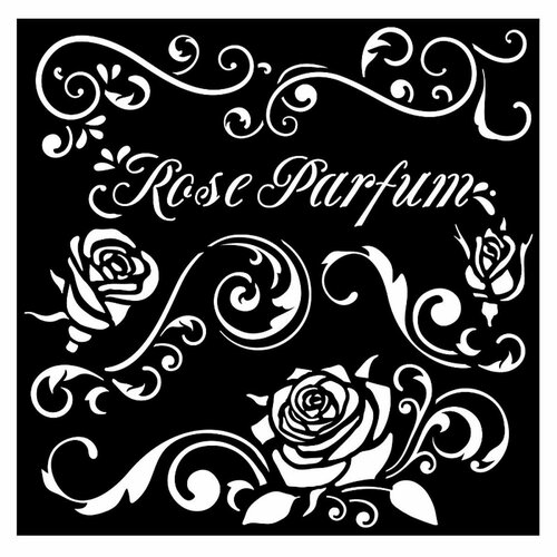 Трафарет для рукоделия Stamperia Rose parfum bordure, серия Mix Media, 3D-эффект, 18 х 18 см, 1 шт