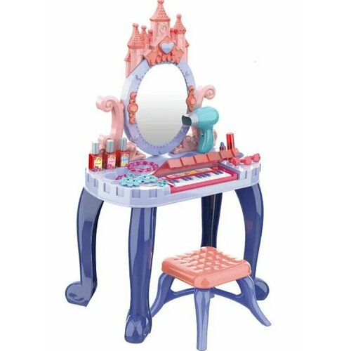сюжетно ролевые игрушки игровой набор столик для макияжа принцесса ариэль 28 см Набор игровой туалетный столик, свет+звук, аксессуары A1474428M-B