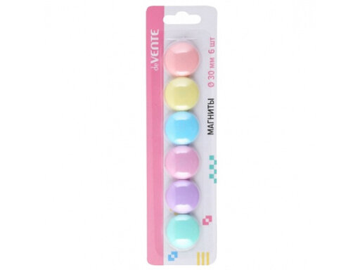 Магниты для доски офисной Pastel, 6 шт deVENTE - фото №1